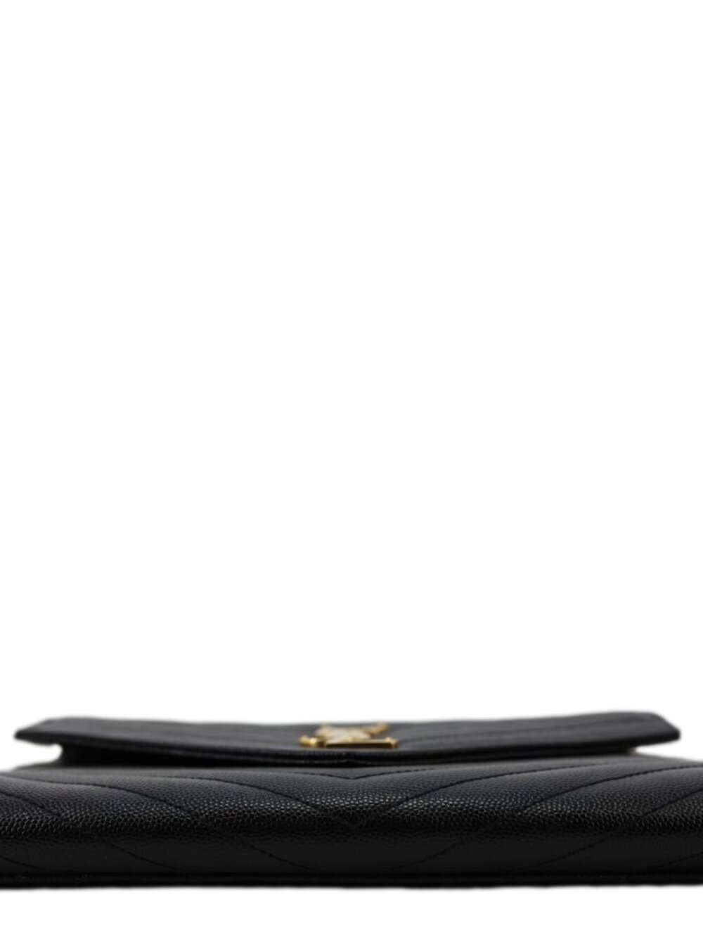 Yves Saint Laurent  Cassandre Flap Matelassé Grain De Poudre Leather Pouch Black - Picture 5 of 11